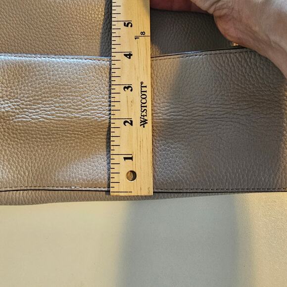 Kate Spade Jackson Leather Satchel Tote Triple Compartment Embossed Snake Trim - Picture 8 of 11